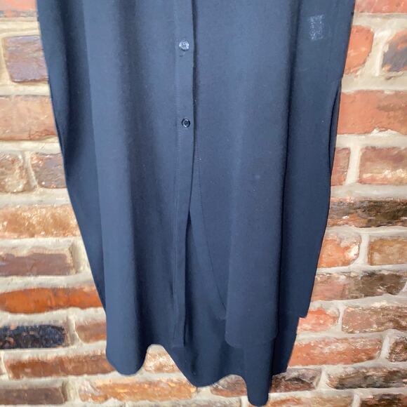 Spense Black Chiffon Sleeveless Button Down Midi Dress Women's Size Small - Picture 3 of 7